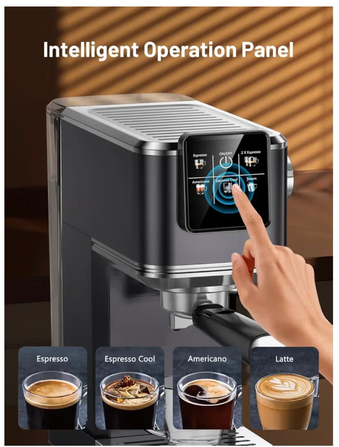 Espresso Coffee Maker, Digital Control Panel JH-C5210 *NEW* image indicator(5)