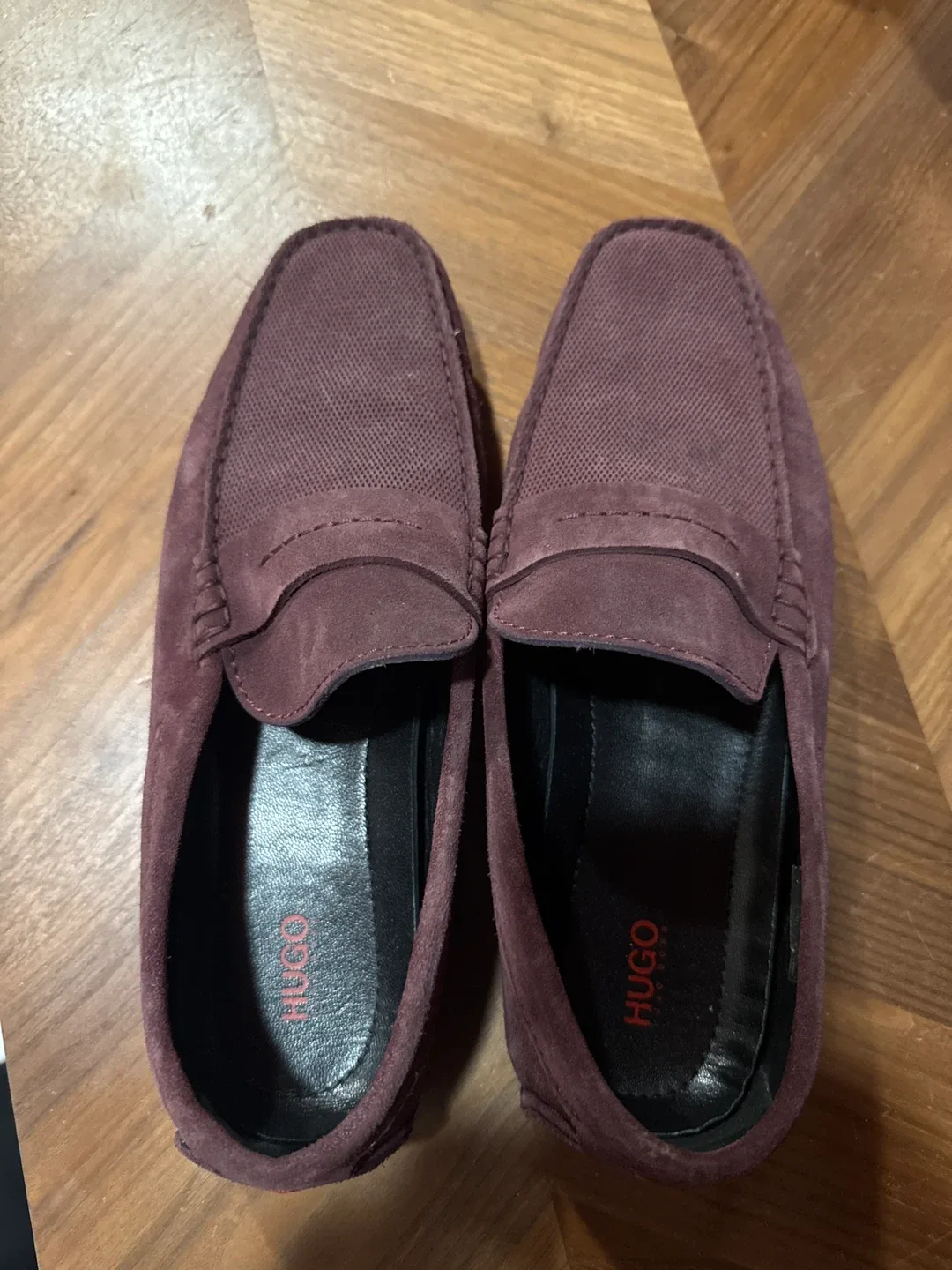 Hugo Boss Burgundy Suede Loafers image indicator(3)