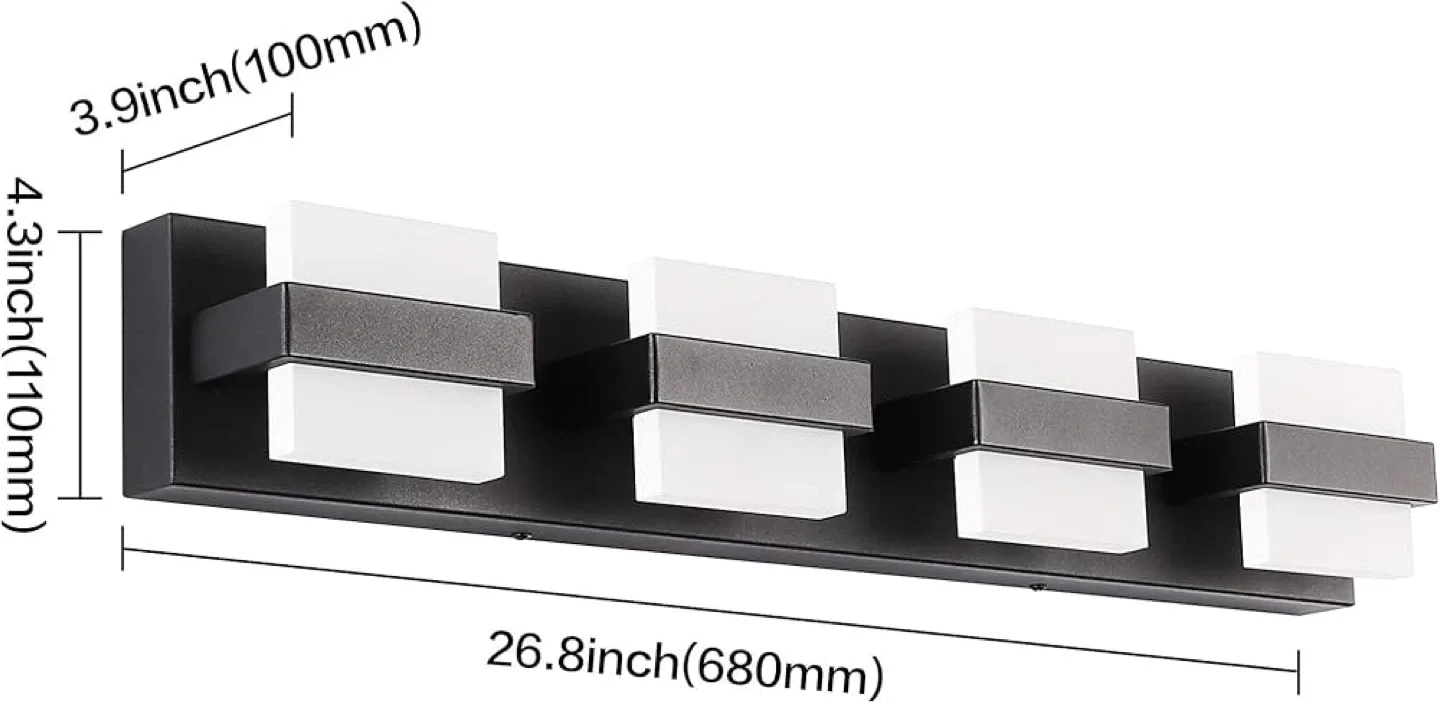 SOLFART 4 Light - Black Vanity Light Fixture - BNIB image indicator(2)