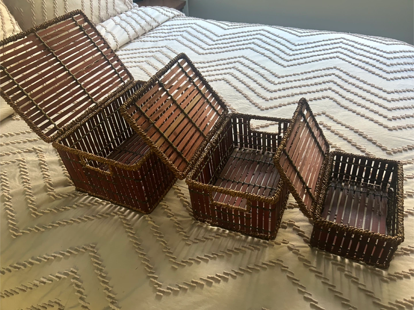 🥕Set of 3 Rattan (Strong) Storage Baskets - photo 2