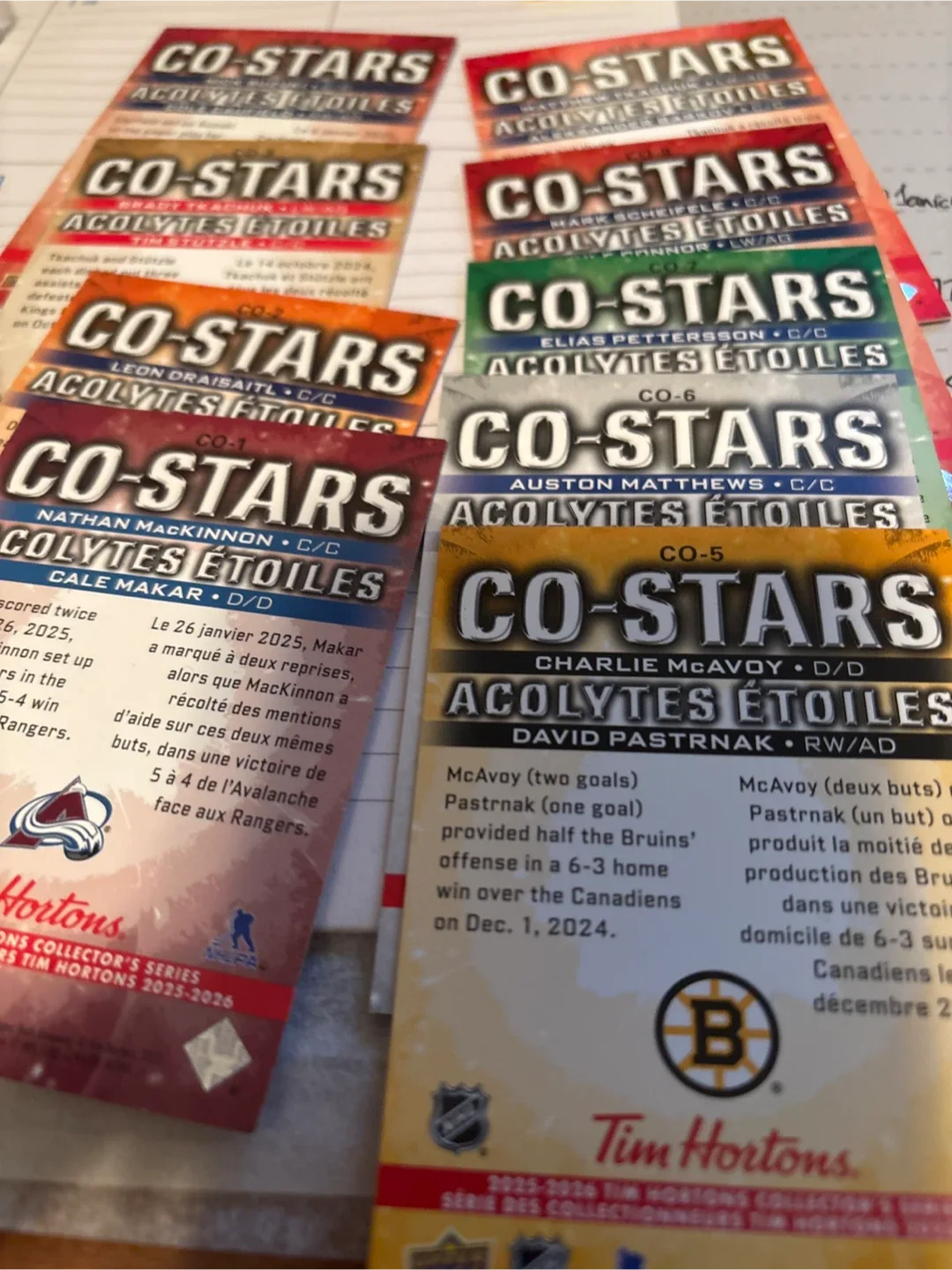 2025-26 Upper Deck Tim Hortons Co-Stars set of 9 cards image indicator(3)