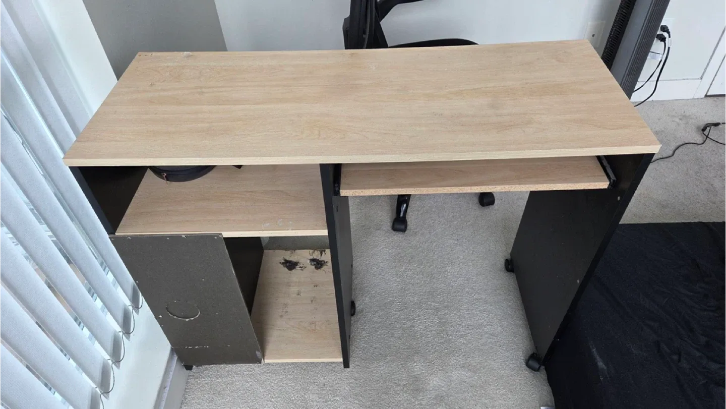 Furniture Lot: Bed, Dresser, Desk, Microwave image indicator(3)