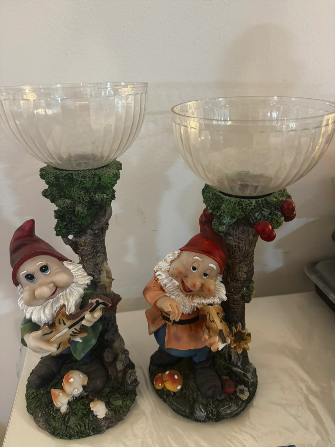 Gnome Figurine Candle Holders - Set of 2