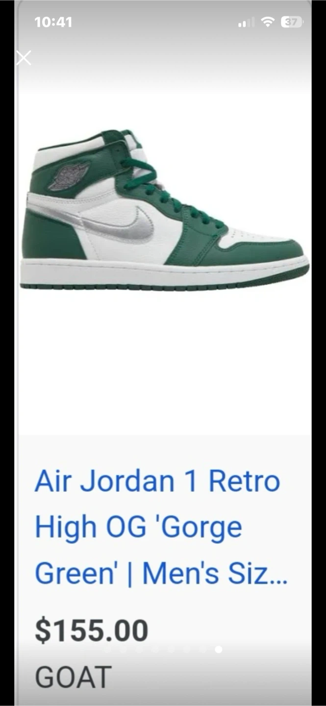 Nike Air Jordan 1 Retro High OG Gorge Green - Size 8.5
