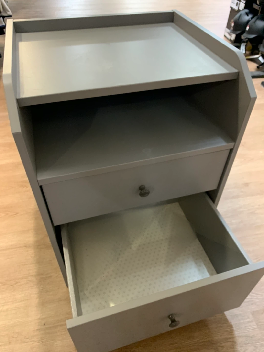 Grey Bedside Table with Drawers - photo 3