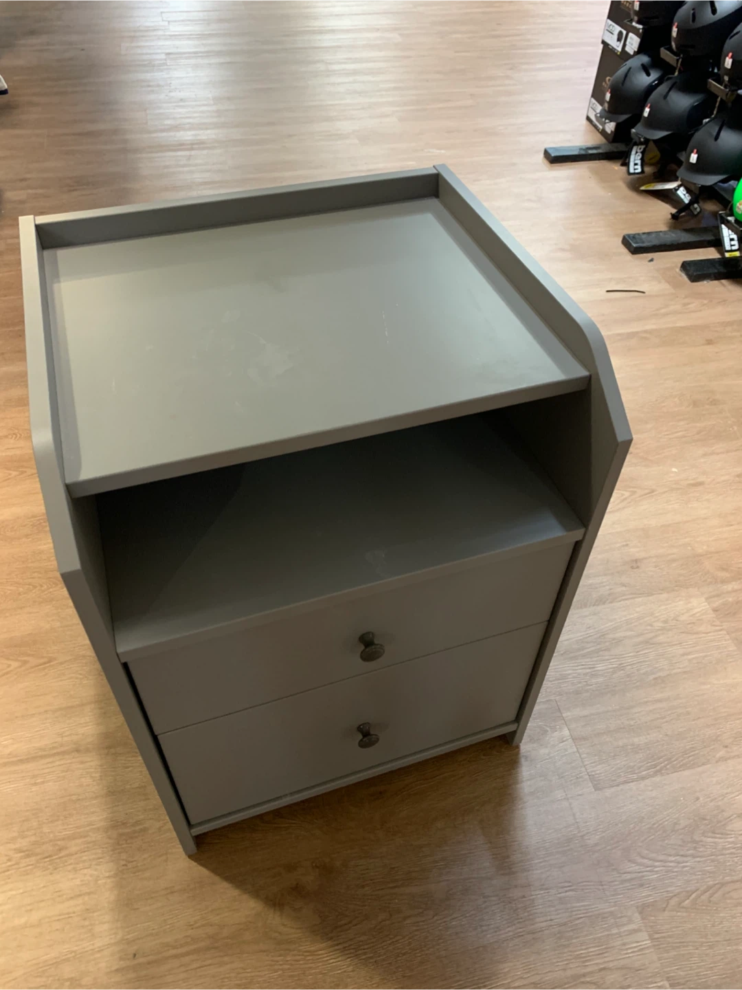 Grey Bedside Table with Drawers