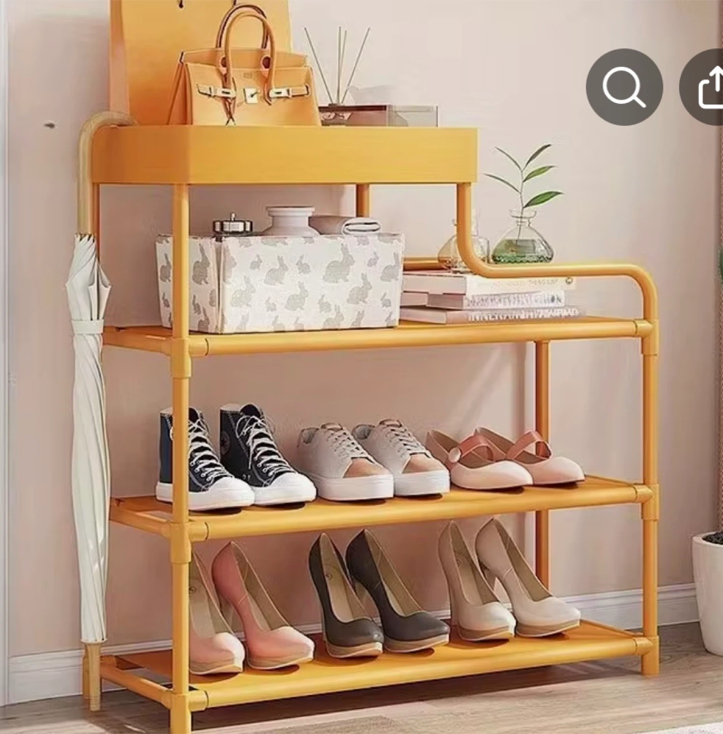 3-Tier Shoe Rack Organizer - Yellow