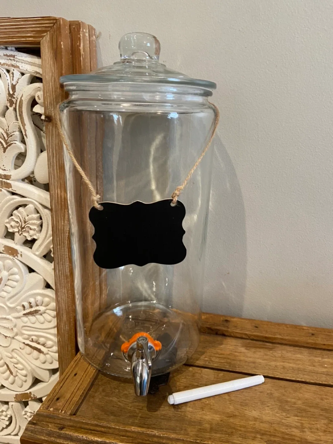 New Large 2 Gallon Beverage Dispenser Glass image indicator(5)