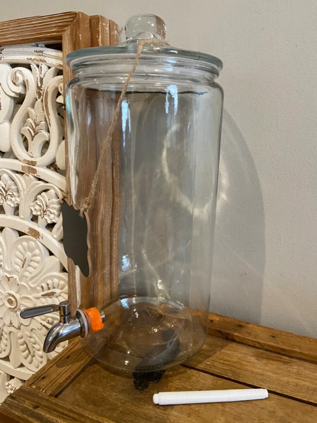 New Large 2 Gallon Beverage Dispenser Glass image indicator(6)