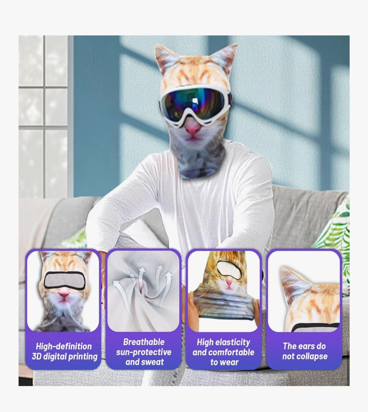 2 new Cat Face Ski Mask - New