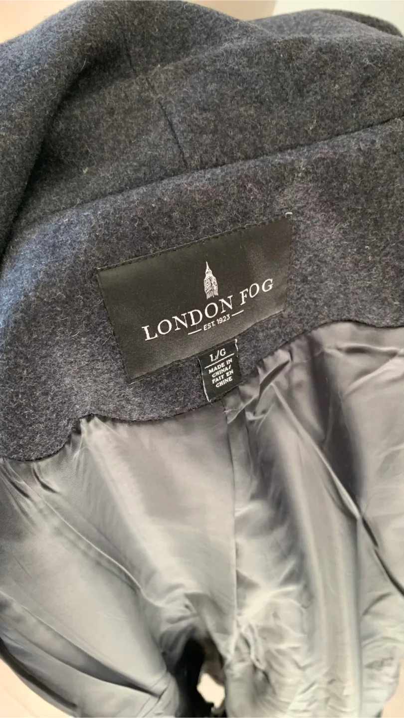 London Fog Belted Wool blend Coat M/L image indicator(10)