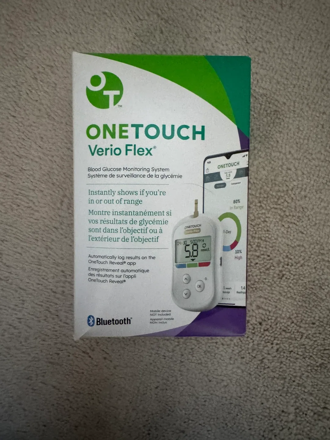 Brand New OneTouch Verio Flex Glucose Monitor with Bluetooth