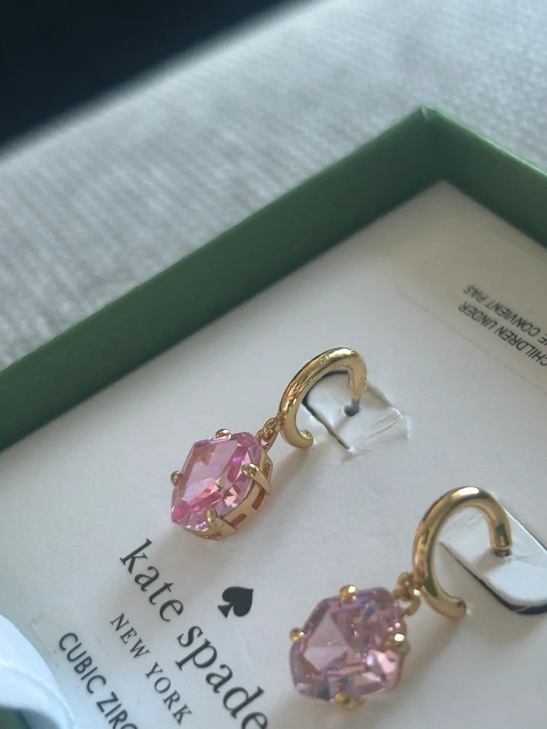New Kate spade cubic zirconium pink jewel earrings image indicator(3)