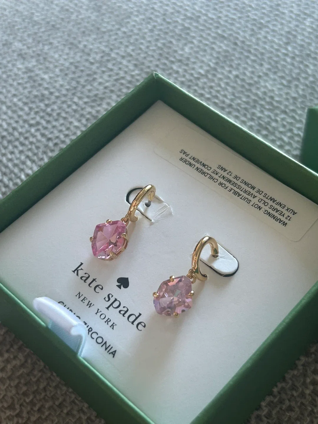 New Kate spade cubic zirconium pink jewel earrings image indicator(2)