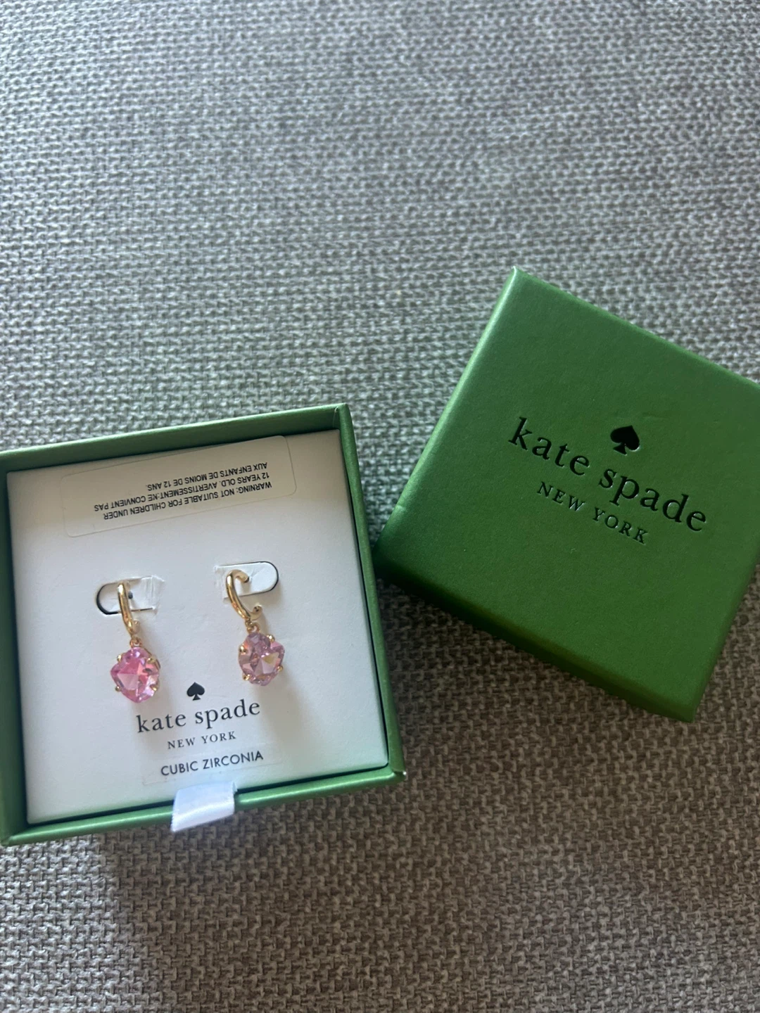 New Kate spade cubic zirconium pink jewel earrings