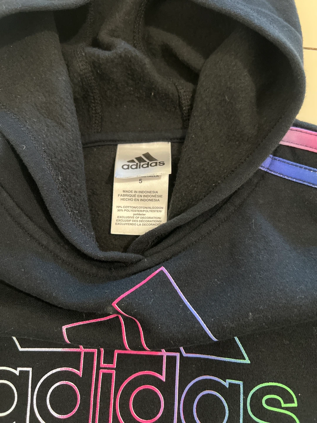 Adidas Black Hoodie Size 5 - photo 3