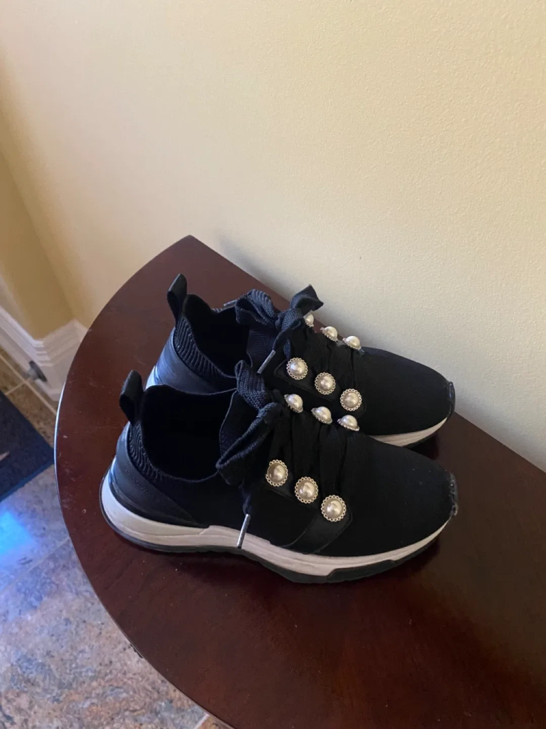 Black Sneakers with Pearl Details thumbnail