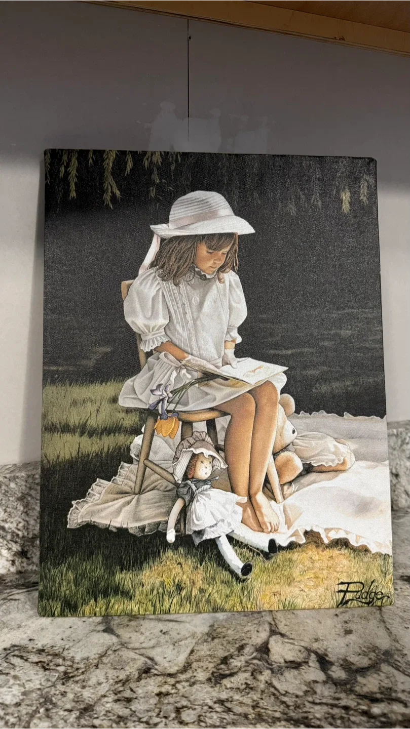 Pudge Girl Reading Canvas Print