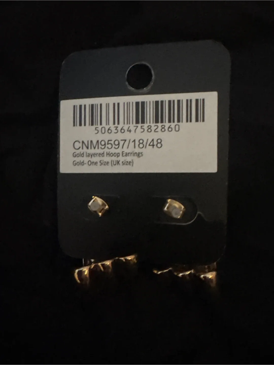 NEW PrettyLittleThing Gold Layered Hoop Earrings image indicator(2)