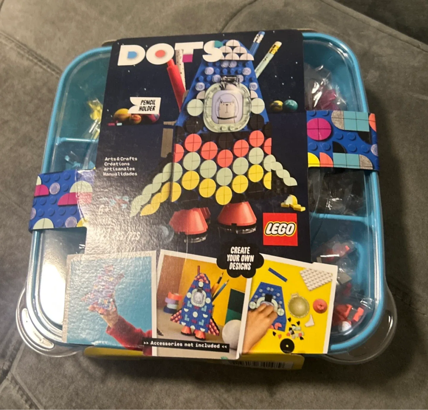 Lego dots space ship pencil holder