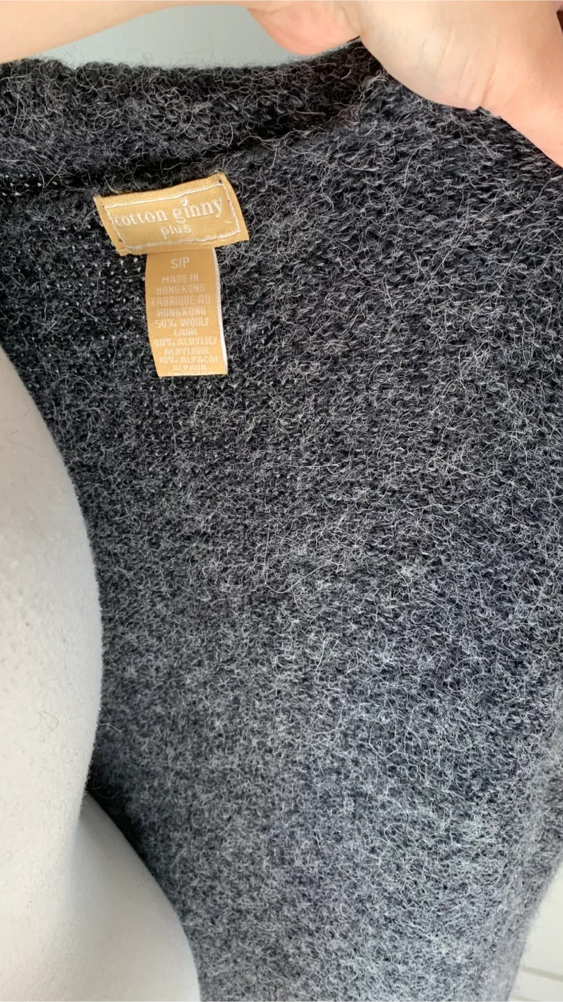 Full Length Vintage Woollen blend Coat/Cardigan Size L image indicator(5)