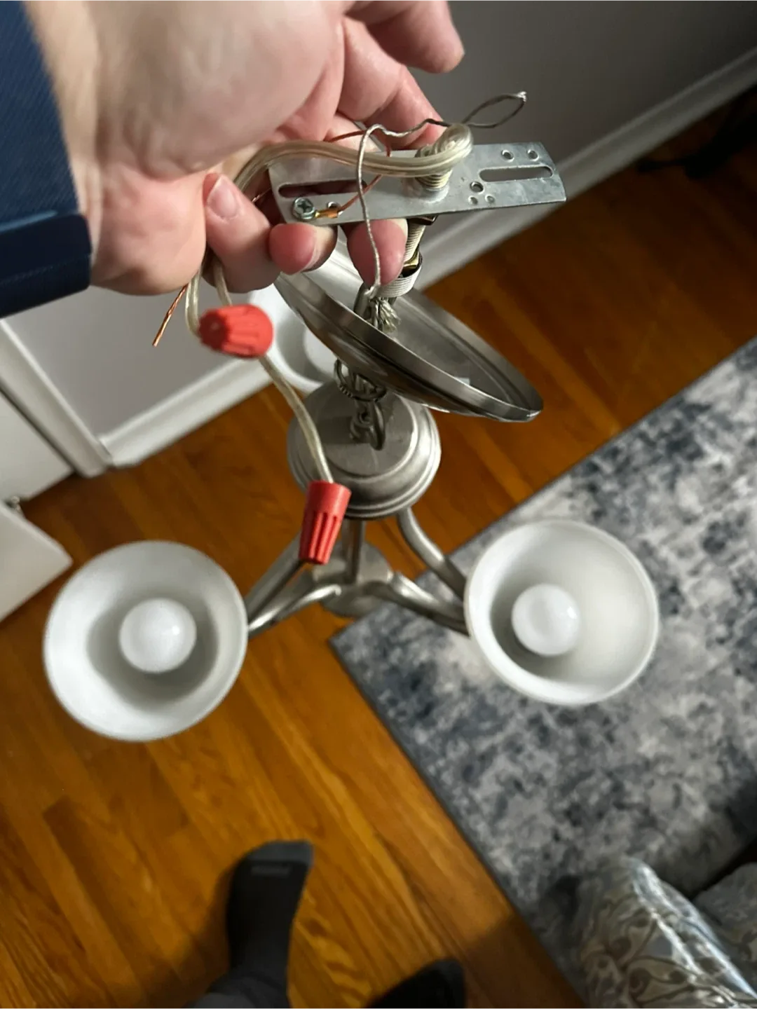 3-Light Chandelier - Brushed Nickel Finish