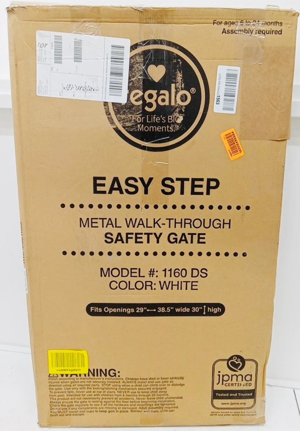 Regalo Easy Step Metal Walk-Through Safety Gate - White - photo 2