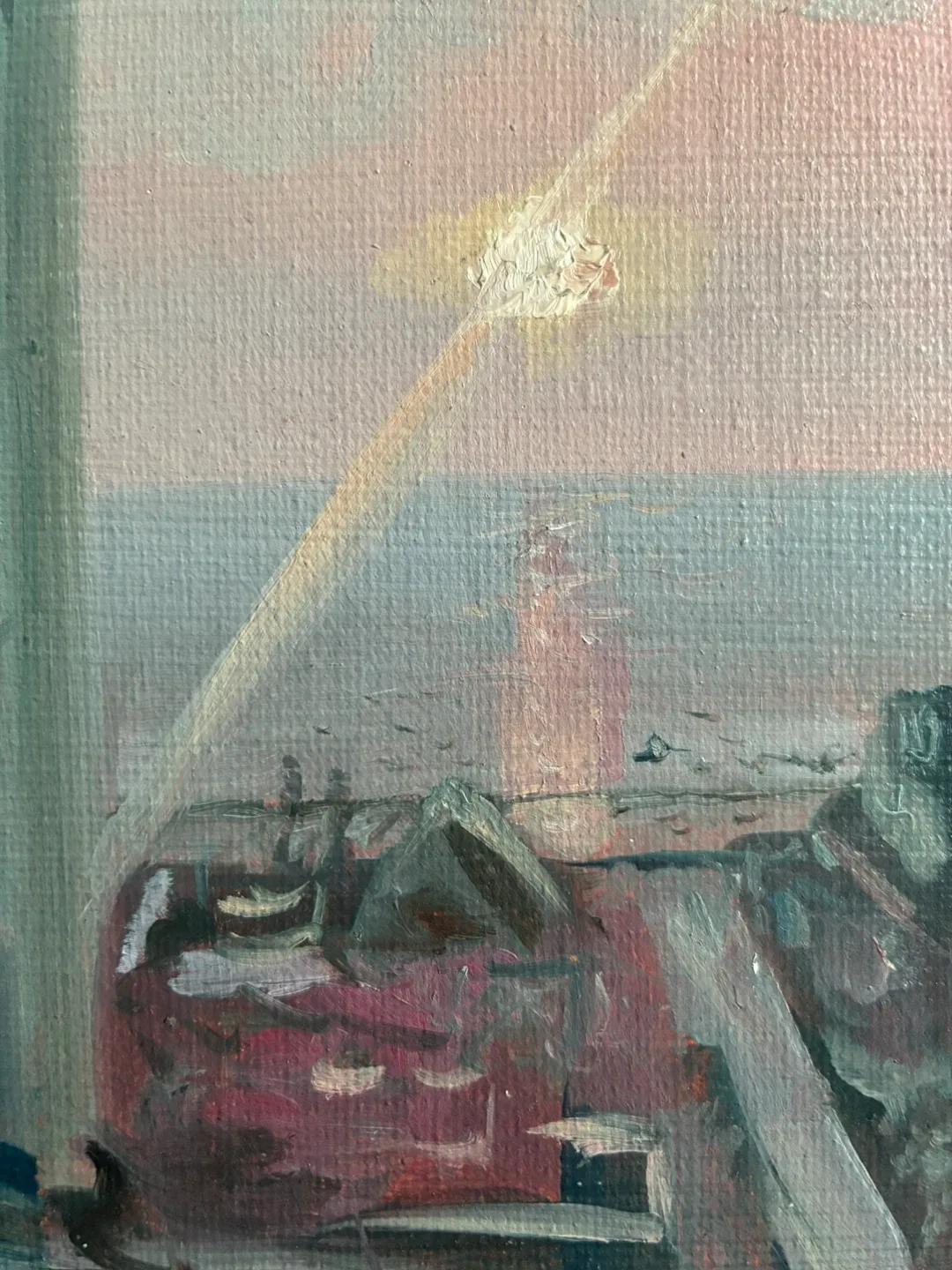 View of Lake Michigan - 7x9in oil paint on canvas panel image indicator(2)