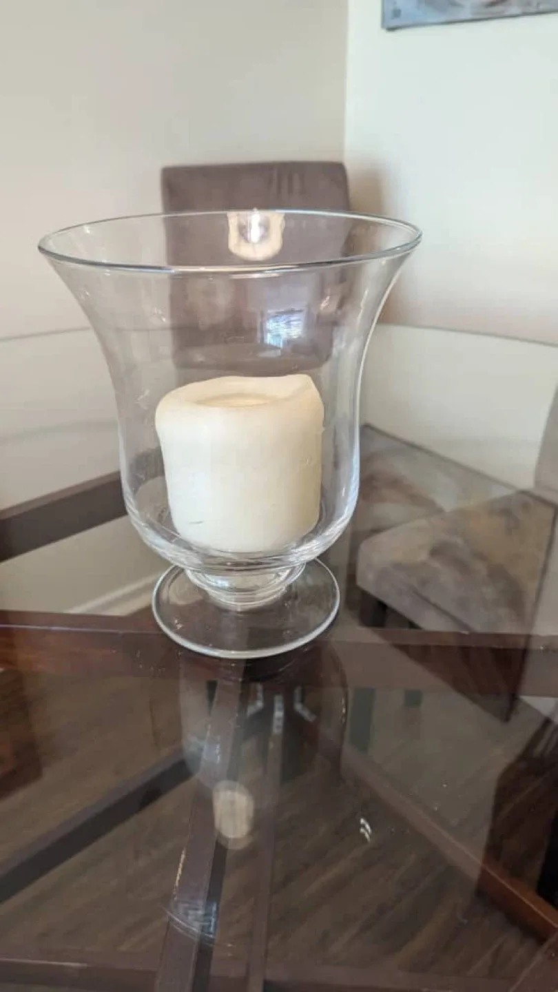 Glass Hurricane Candle Holder