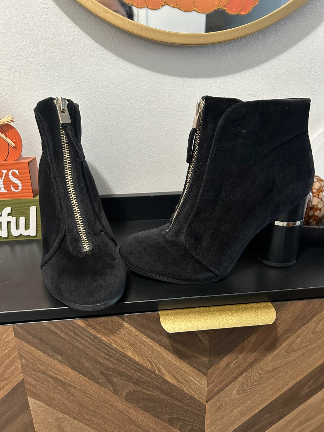 Black Ankle Boots - Size 7