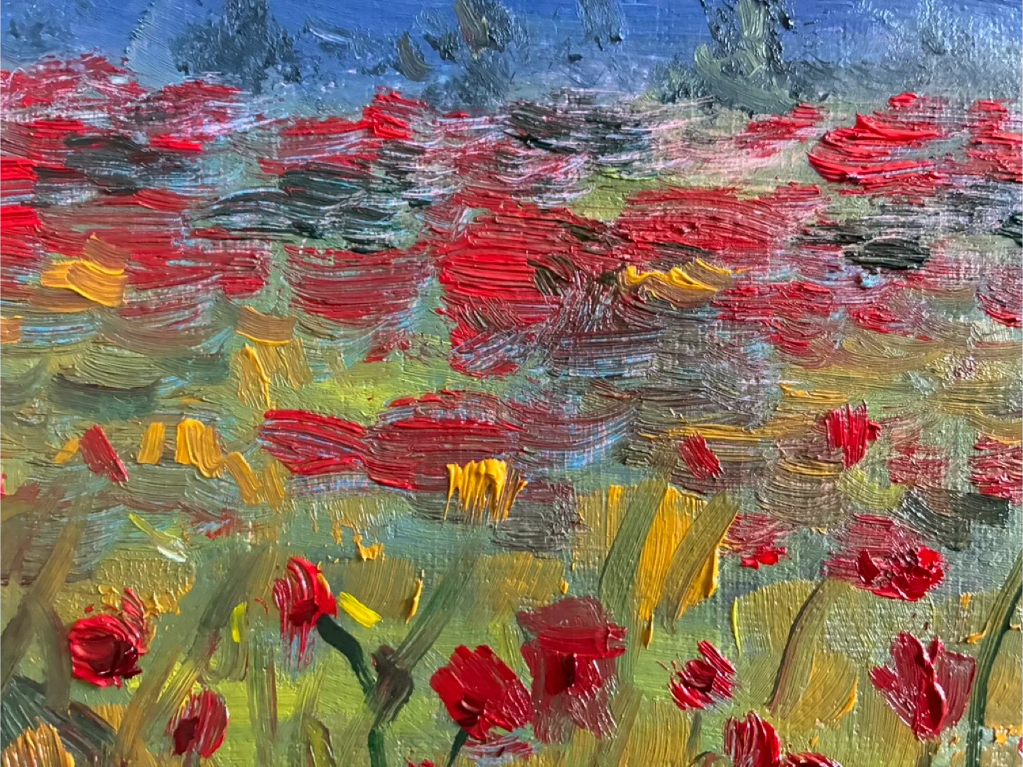 Poppy Fields - 9x12” oil paint on canvas paper image indicator(3)