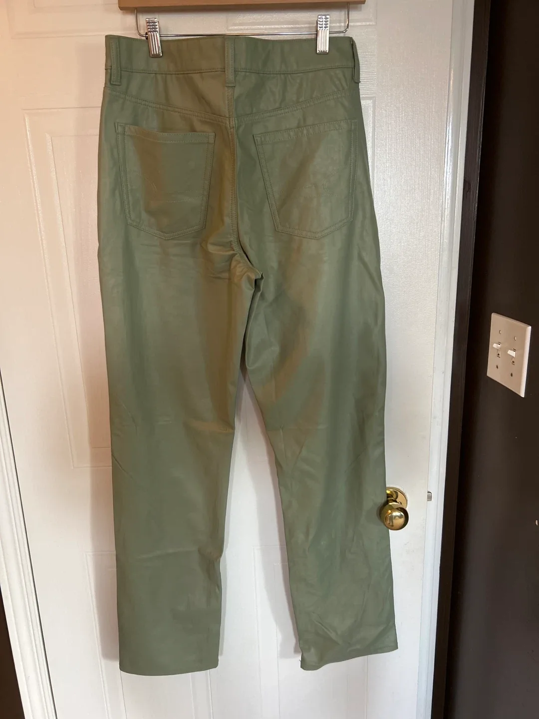 American Eagle Green Pleather Pants - Size 10 image indicator(2)
