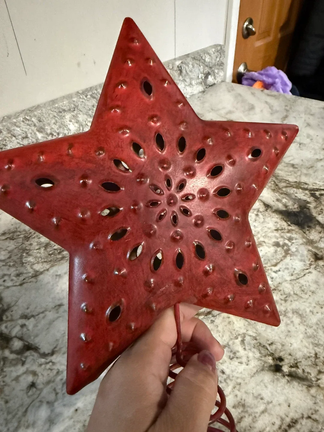 Red Metal Star Christmas Tree Topper image indicator(2)