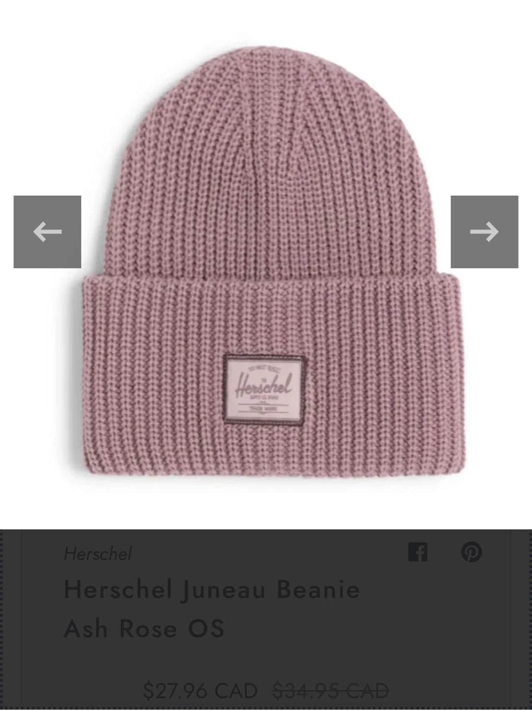 NWT Herschel Supply Company | Ash Rose Knit Beanie - photo 2