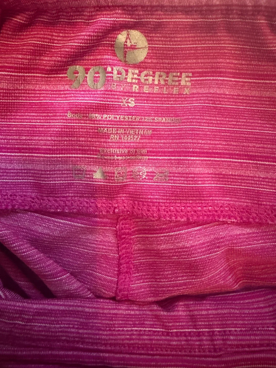 90 Degree Reflex XS Pink Striped Leggings image indicator(2)