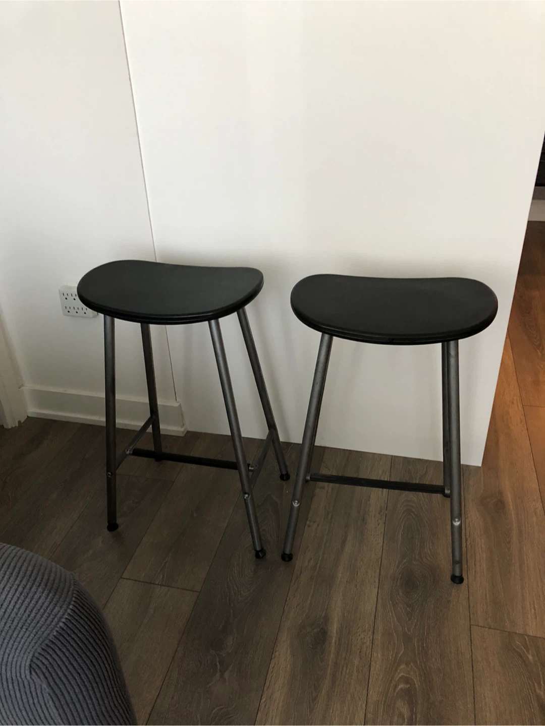 Set of 2 Black Bar Stools - photo 5