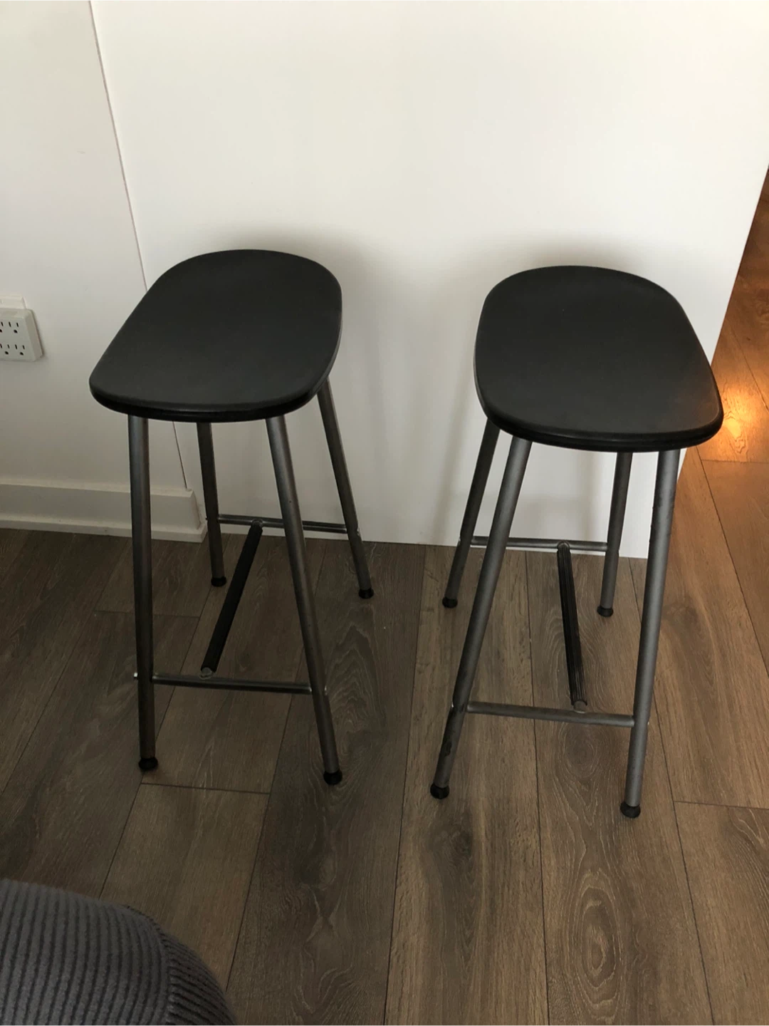 Set of 2 Black Bar Stools - photo 2