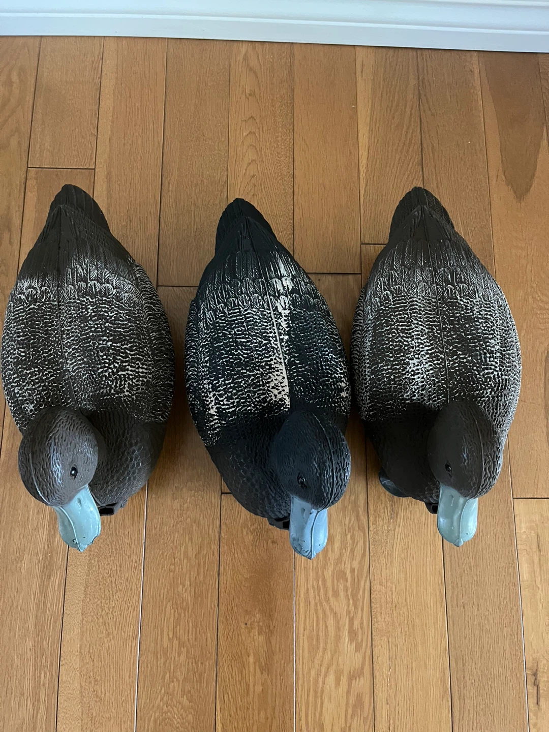 Set of 3 plastic duck decoys with weights - photo 3