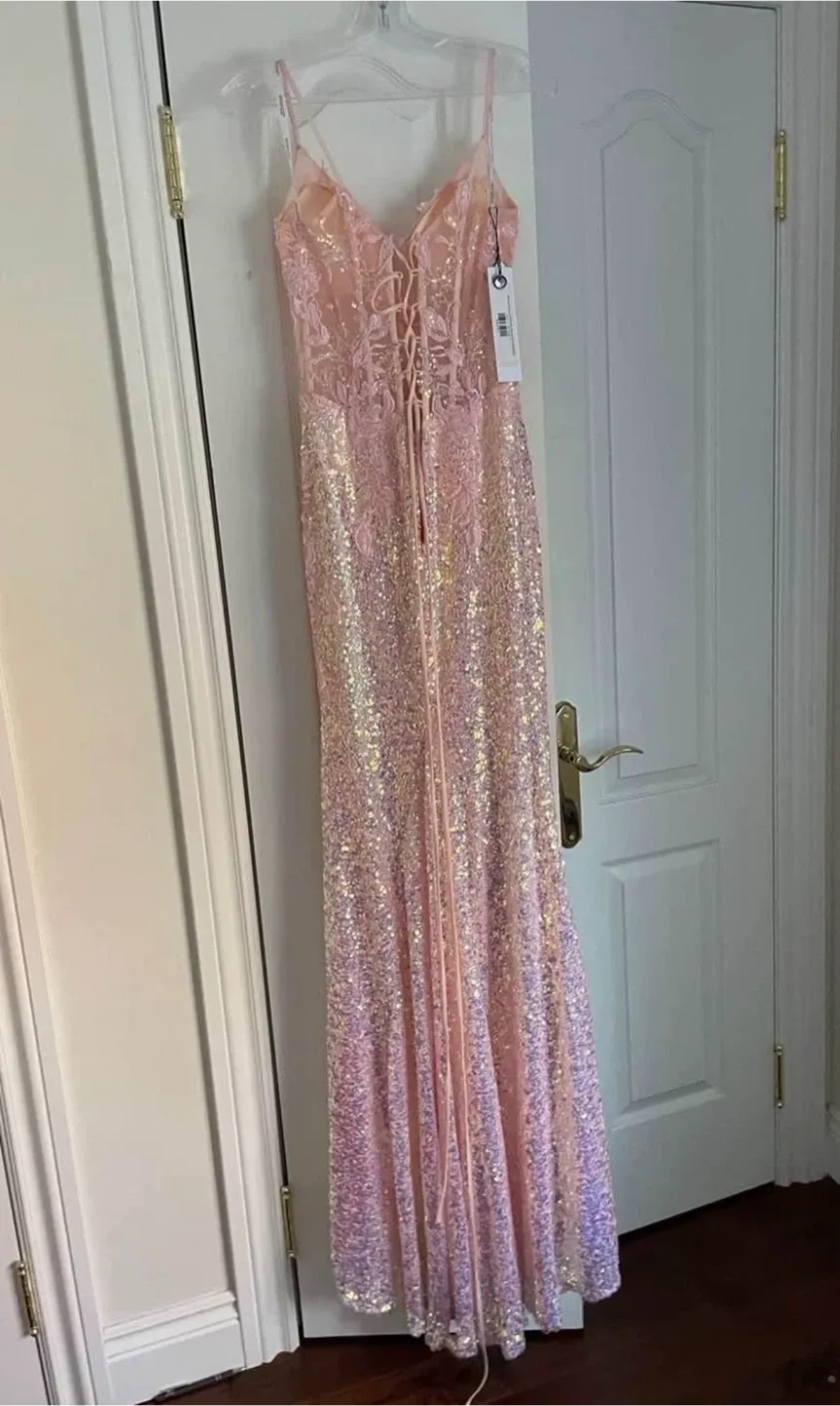 Jovani JVN24299 Pink Sequin Dress - Size 4 image indicator(5)
