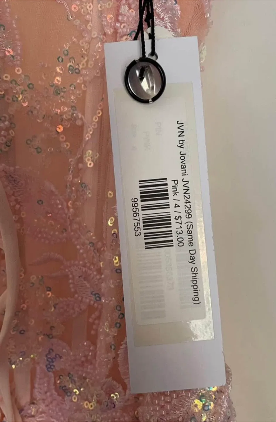 Jovani JVN24299 Pink Sequin Dress - Size 4 image indicator(4)