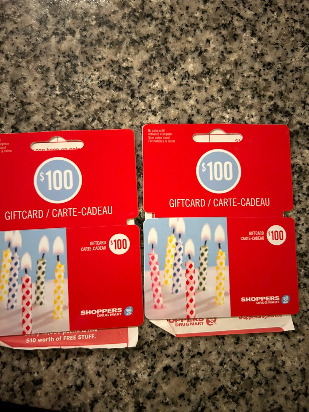 Shoppers Drug Mart $100 Giftcard x 2