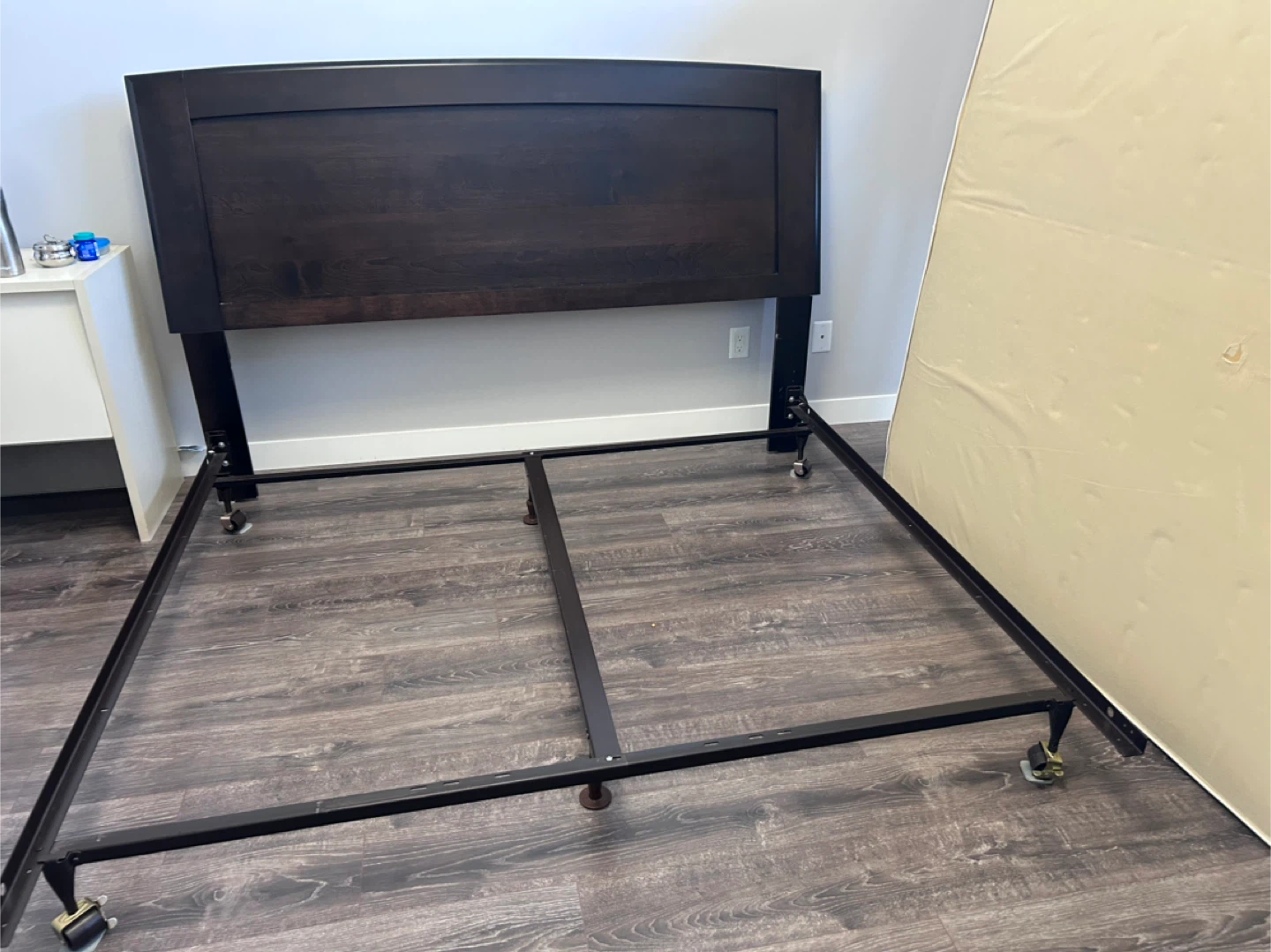 Dark Wood King size Bed Frame with Headboard
