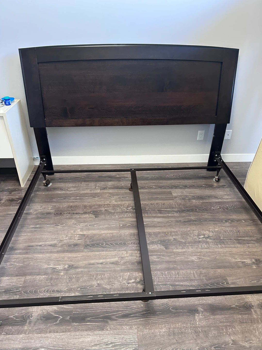 Dark Wood King size Bed Frame with Headboard - photo 3