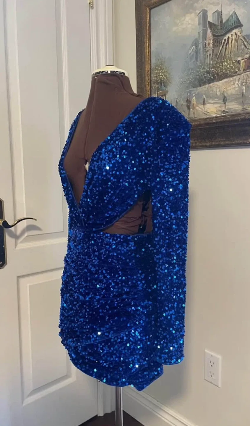 Blue Sequin Mini Dress image indicator(4)