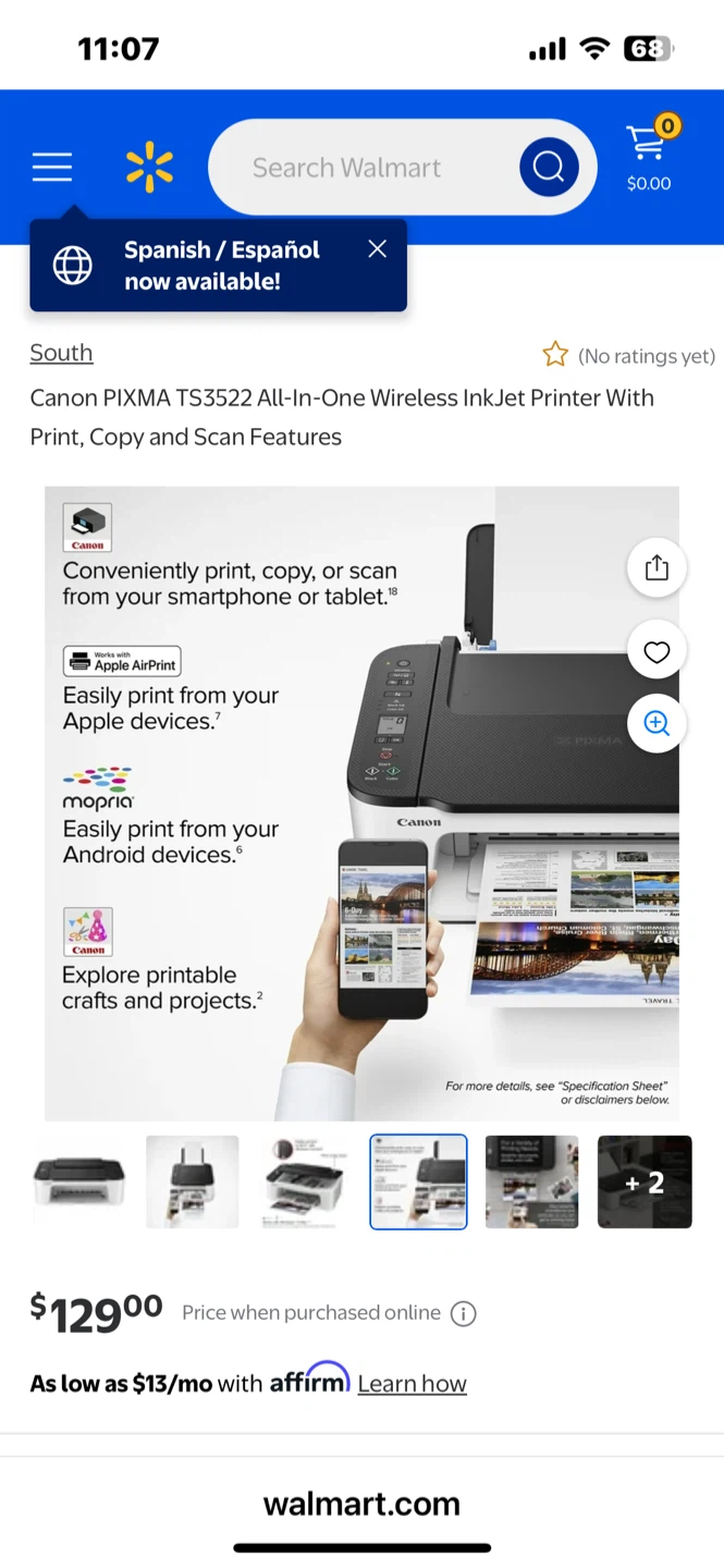 Canon PIXMA TS3522 Wireless All-In-One Printer - photo 3