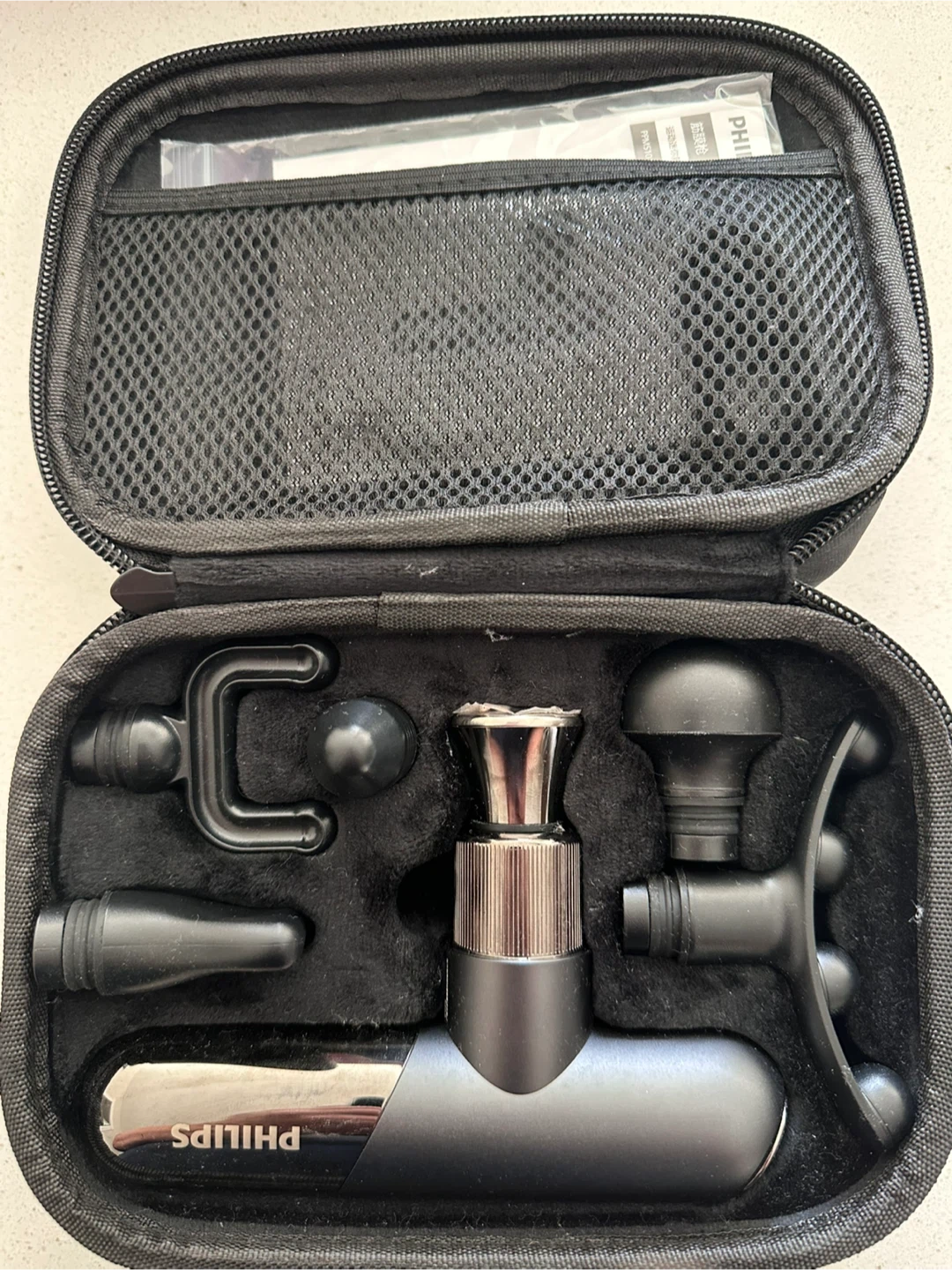 Philips Mini Massage Gun w/ Attachments - photo 2