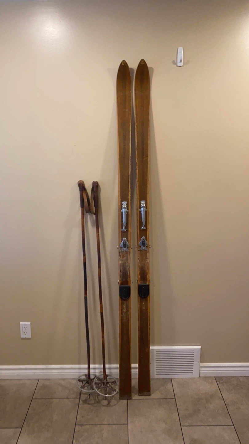 Vintage Splitkein “Patent Norway” Wooden Ski Set (CAN DELIVER) - photo 2