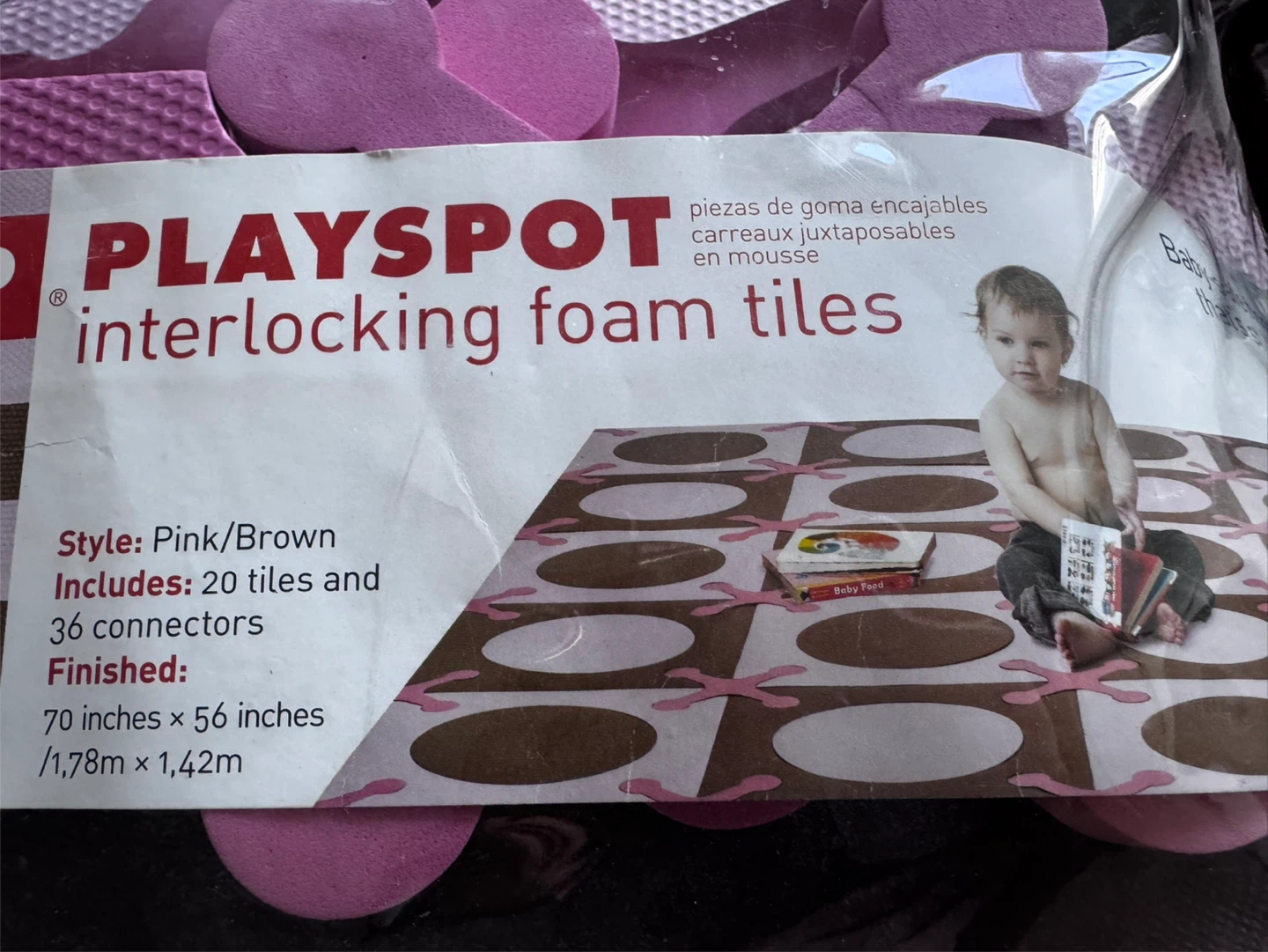 Playspot Interlocking Foam Tiles - Pink/Brown - photo 2