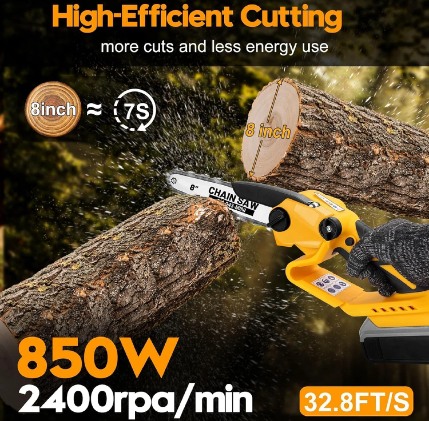 8-inch Mini Electric Chain Saw - No battery - photo 3