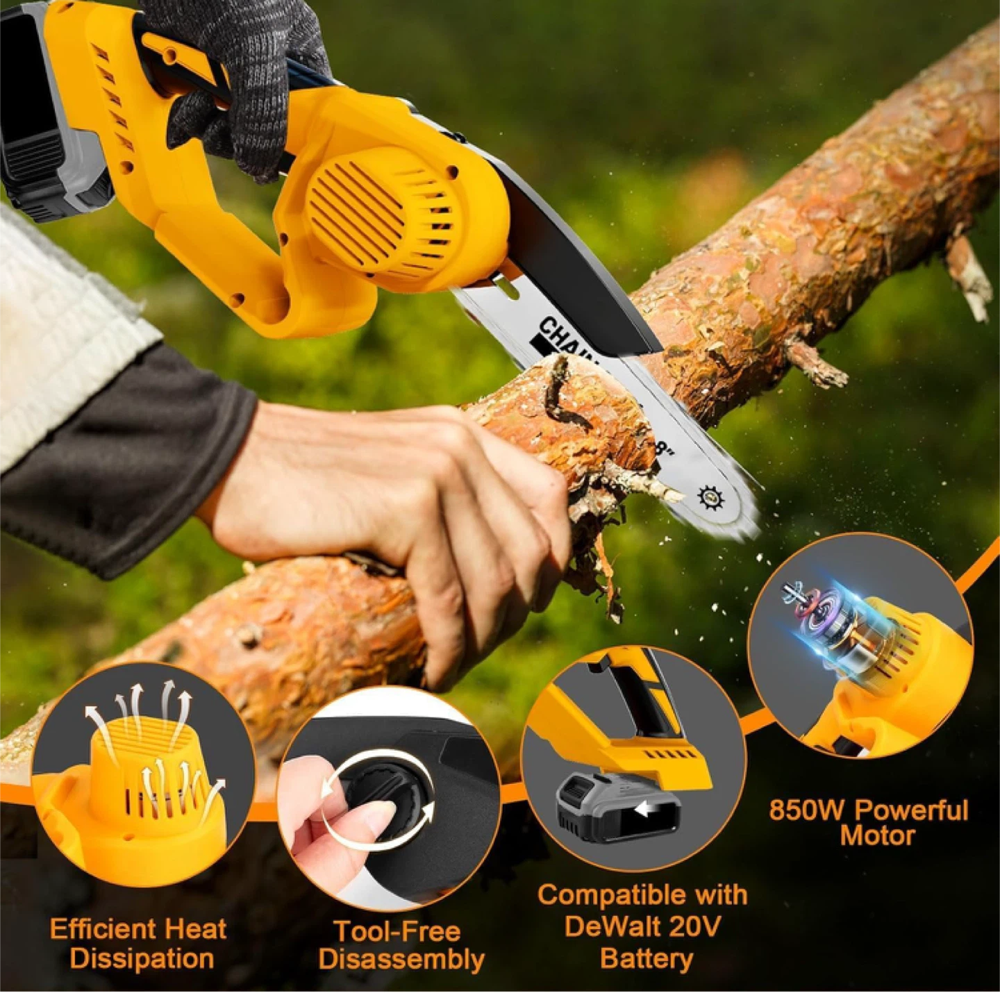8-inch Mini Electric Chain Saw - No battery - photo 4